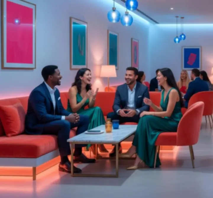 Ambiance lounge conviviale dans le restaurant Noon Casinos